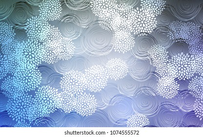 Light BLUE vector doodle bright background. Brand-new colored illustration in blurry style with flowers. The completely new template can be used for your brand book.