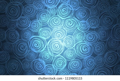Light BLUE vector doodle bright background. Blurred decorative design in Indian style with roses. The doodle design can be used for your web site.