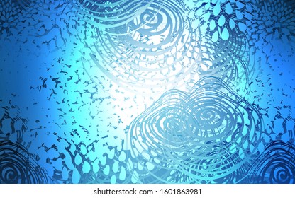 Light BLUE vector doodle bright pattern. A vague abstract illustration with flowers in doodles style. Hand painted design for web, leaflet, textile.