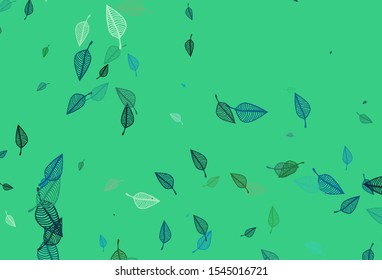 Light BLUE vector doodle cover. Shining colorful illustration with leaves in doodle style. Hand painted design for wrapping, wallpaper.