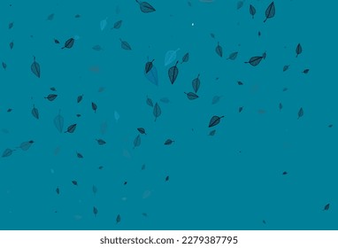 Light BLUE vector doodle cover. New colorful illustration in doodle style with leaves. Brand new style for your business design.