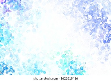 Light BLUE vector doodle layout with leaves, flowers. Colorful abstract illustration with leaves in doodle style. Pattern for wallpapers, coloring books.