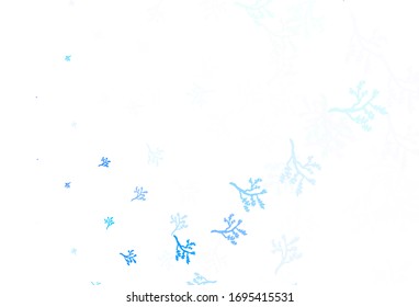 Diseño de doodle vectorial AZUL claro con sakura. Ilustración creativa en estilo borroso con hojas, ramas. Nuevo estilo para el diseño de su empresa.