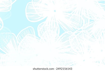 Light BLUE vector doodle layout with flowers Flowers with gradient on white background. Doodle design for your web site.