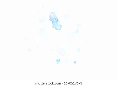 Light BLUE vector doodle pattern with flowers. Creative illustration in blurred style with flowers. The best design for your business.