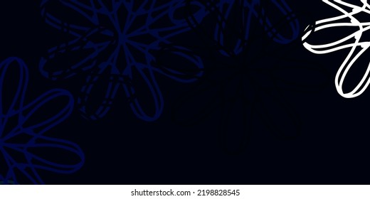 Light BLUE vector doodle pattern with flowers. Modern design with gradient Flowers on abstract background. Smart design for leaflets, books.