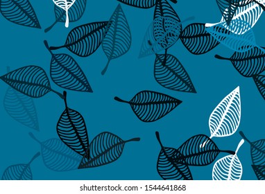 Light BLUE vector doodle template. New colorful illustration in doodle style with leaves. New template for your brand book.