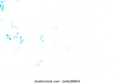 Light BLUE vector doodle template with leaves. An elegant bright illustration with leaves in Natural style. Pattern for heads of websites, designs.