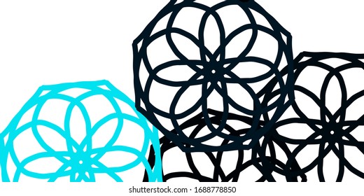 Plantilla de doodle vectorial AZUL claro con flores. Diseño sencillo con flores sobre fondo abstracto. Plan para la promoción del día de la mujer.