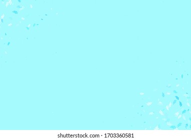 Light BLUE vector doodle template with leaves. Blurred decorative design in Indian style with leaves. Doodle design for your web site.