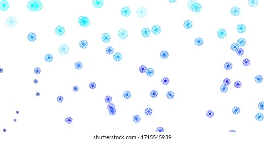 Light BLUE vector doodle template with flowers. Modern design with gradient Flowers on abstract background. Pattern for website designs.