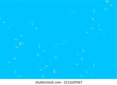 Light BLUE vector doodle template. Smart decorative design in natural style with leaves. The textured pattern for website.