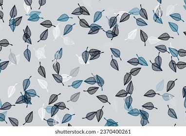 Light BLUE vector doodle template. Smart decorative design in natural style with leaves. Pattern for heads of websites and designs.