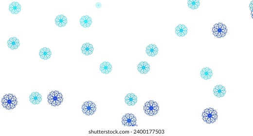 Light BLUE vector doodle template with flowers. Abstract illustration with flowers in Origami style. Brand new business design.