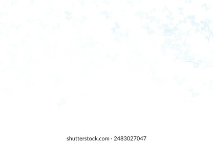 Light BLUE vector doodle template with branches. Shining colored illustration with leaves and branches. Hand painted design for web, leaflets.