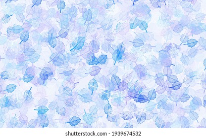 Light BLUE vector elegant background with leaves. Shining colored illustration with leaves and flowers. Pattern for wallpapers, coloring books.