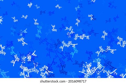 Light BLUE vector elegant background with branches. Creative illustration in blurred style with leaves, branches. Brand new style for your business design.