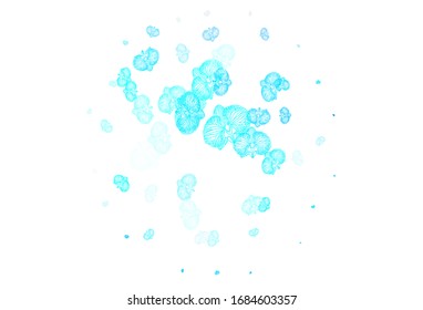 Light BLUE vector elegant pattern with flowers. Creative illustration in blurred style with flowers. Colorful pattern for kid's books.