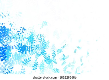 Light BLUE vector elegant template with leaves. leaves on elegant natural pattern with gradient. Colorful pattern for kid's books.