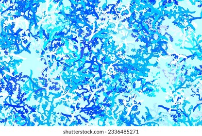 Light BLUE vector elegant template with leaves, branches. Leaves, branches in natural style on white background. Doodle design for your web site.