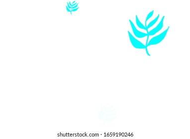 Light BLUE vector elegant wallpaper with leaves. Creative illustration in blurred style with leaves. Template for backgrounds of cell phones.