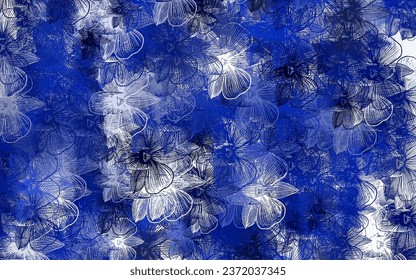 Light BLUE vector elegant wallpaper with flowers. An elegant bright illustration with flowers. Elegant pattern for your brand book.