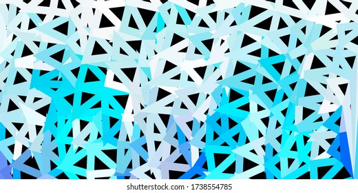 Light blue vector geometric polygonal wallpaper. Colorful abstract illustration with gradient triangles. Sample for your designs.