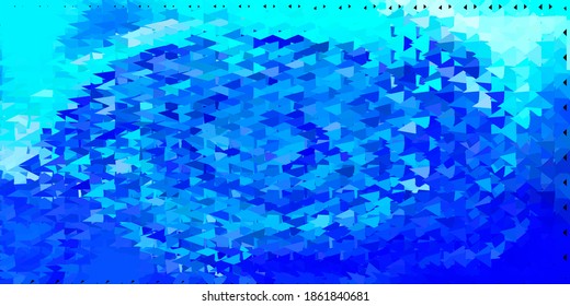 Papel de pared geométrico policonal vectorial azul claro. Ilustración abstracta con triángulos de gradiente elegantes. Su diseño para aplicaciones.