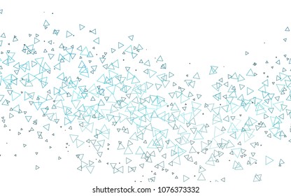Light BLUE vector geometric simple minimalistic background, which consist of triangles on white background. Triangular pattern with gradient for your business design. 