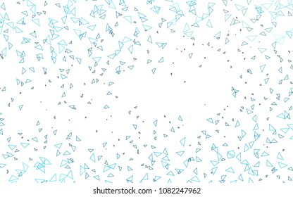 Light BLUE vector geometric simple minimalistic background, which consist of triangles on white background. Triangular pattern with gradient for your business design. 