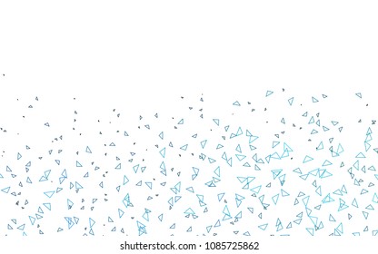 Light BLUE vector geometric simple minimalistic background, which consist of triangles on white background. Triangular pattern with gradient for your business design. 