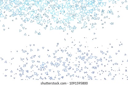 Light BLUE vector geometric simple minimalistic background, which consist of triangles on white background. Triangular pattern with gradient for your business design. 