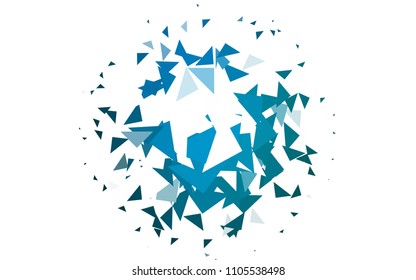 Light BLUE vector geometric simple minimalistic background, which consist of triangles on white background. Triangular pattern with gradient for your business design. 