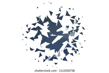 Light BLUE vector geometric simple minimalistic background, which consist of triangles on white background. Triangular pattern with gradient for your business design. 