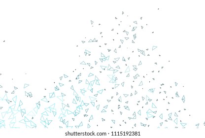 Light BLUE vector geometric simple minimalistic background, which consist of triangles on white background. Triangular pattern with gradient for your business design. 