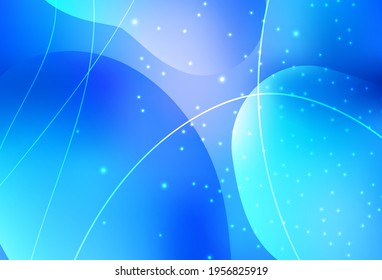 Light BLUE vector Glitter abstract illustration with colorful dots, lines. Blurred bubbles on abstract background with colorful gradient. Modern template for landing page.