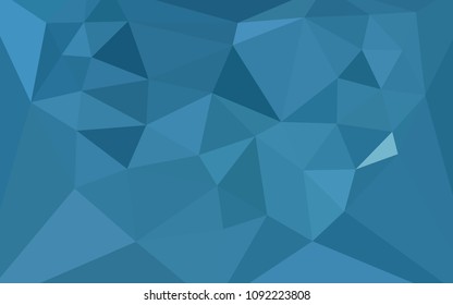 Light BLUE vector gradient triangles template with a heart in a centre. Illustration in halftone style with triangles. Completely new template for your banner.
