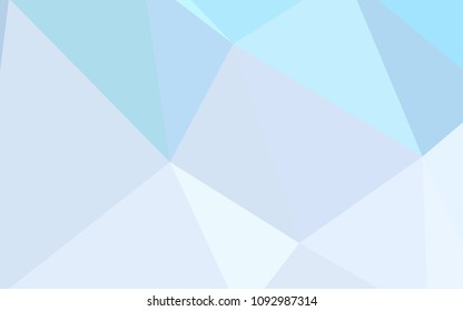 Light BLUE vector gradient triangles template. Creative illustration in halftone style with triangles. Polygonal design for your web site.