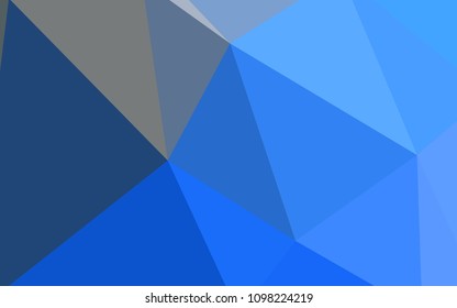 Light BLUE vector gradient triangles template. A sample with polygonal shapes. Textured pattern for your backgrounds.