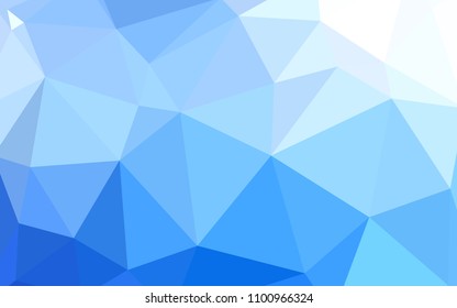 Light BLUE vector gradient triangles texture. Creative illustration in halftone style with triangles. A completely new design for your leaflet.