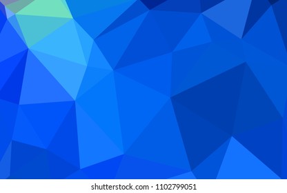 Light BLUE vector gradient triangles template. Creative illustration in halftone style with triangles. A completely new design for your leaflet.