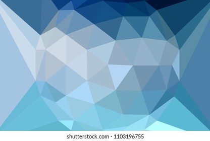 Light BLUE vector gradient triangles template with a gem in a centre. Illustration in Origami style with gradient.  Brand new style for your business design.