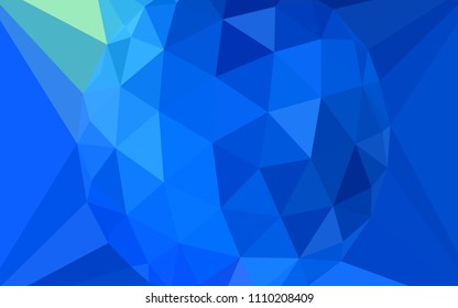 Light BLUE vector gradient triangles pattern with a gem in a centre. Illustration in Origami style with gradient.  New template for your brand book.