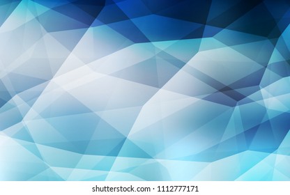 Light BLUE vector gradient triangles template. Geometric illustration in Origami style with gradient.  Pattern for a brand book's backdrop.