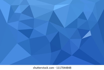 Light BLUE vector gradient triangles texture with a heart in a centre. Triangular geometric sample with gradient.  Best triangular design for your business.