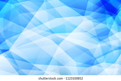 Light BLUE vector gradient triangles template. Creative illustration in halftone style with triangles. Completely new template for your banner.