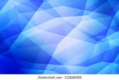 Light BLUE vector gradient triangles texture. Shining polygonal illustration, which consist of triangles. Polygonal design for your web site.