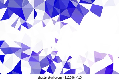 Light BLUE vector gradient triangles template. Glitter abstract illustration with an elegant triangles. Triangular pattern for your design.