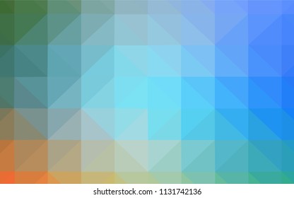 Light BLUE vector gradient triangles template. Glitter abstract illustration with an elegant triangles. Triangular pattern for your design.
