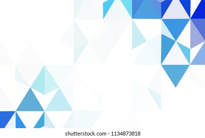 Light BLUE vector gradient triangles template. Creative illustration in halftone style with triangles. Completely new template for your banner.